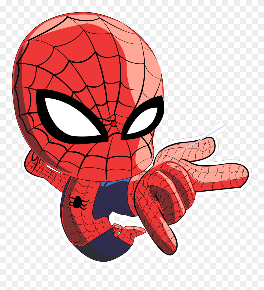 America Spider-man Hulk Iron Captain Man Clipart - Spiderman Chibi - Png Download