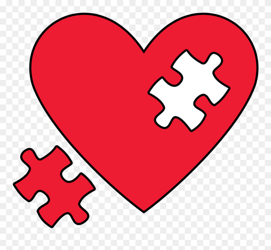 Transparent Missing Clipart - Puzzle Pieces Heart Clip Art - Png Download