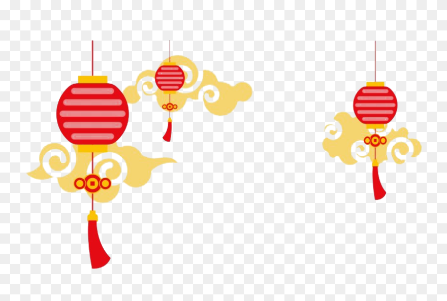 Red Chinese Lamp Png Image - Chinese New Year Lion Dance Cartoon Clipart