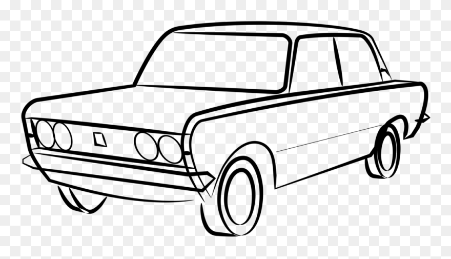 Family Car,line Art,automotive Exterior - Fiat 125p Clipart - Png Download