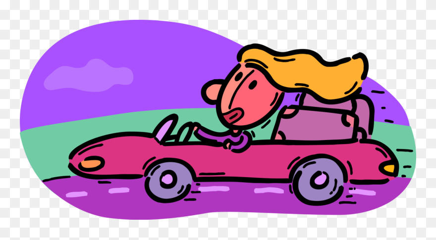 Vector Illustration Of Holiday Vacation Motorist Driver - Clipart Donna Al Volante - Png Download