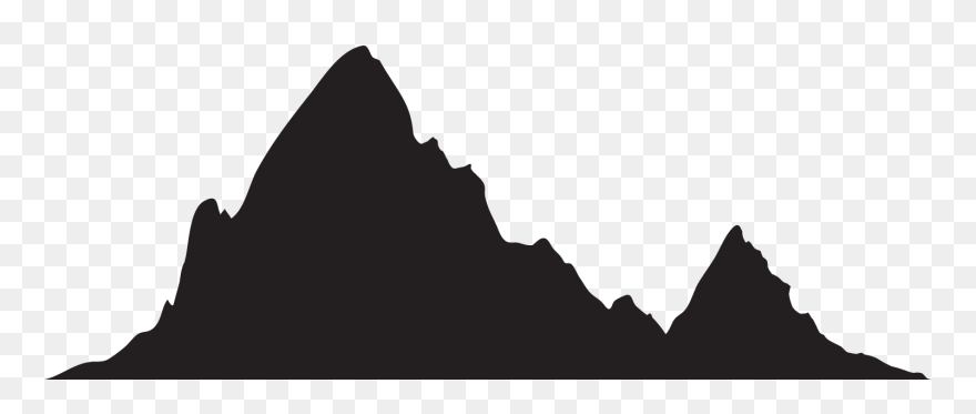 Black Silhouette White Leaf Font - Muontain Hill Silhouette Png Clipart