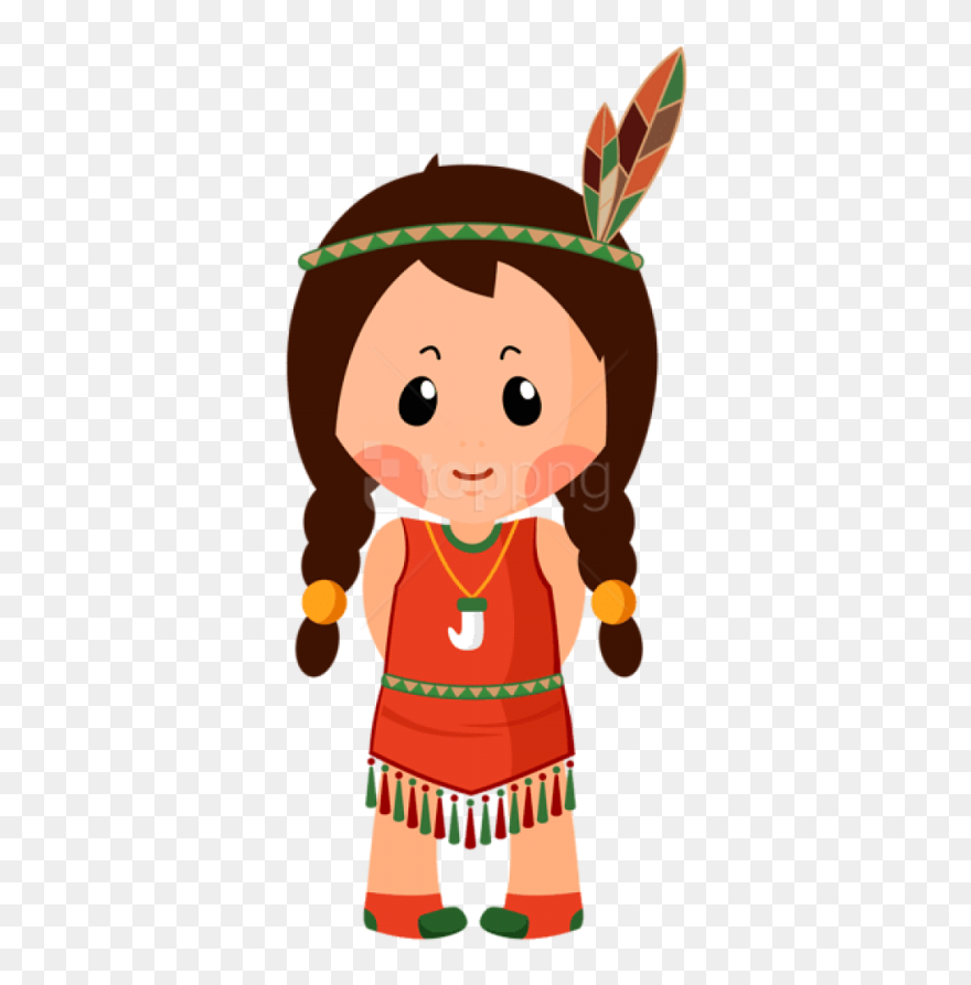 Native American Girl Clipart - Png Download