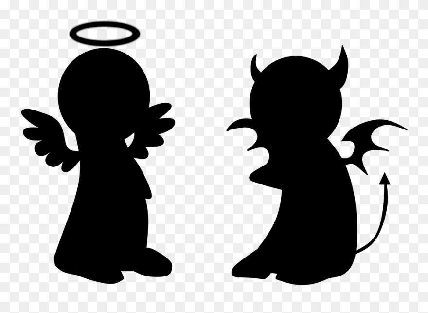Portable Network Graphics Clip Art Devil Demon Image - Angel And Devil Cartoon - Png Download