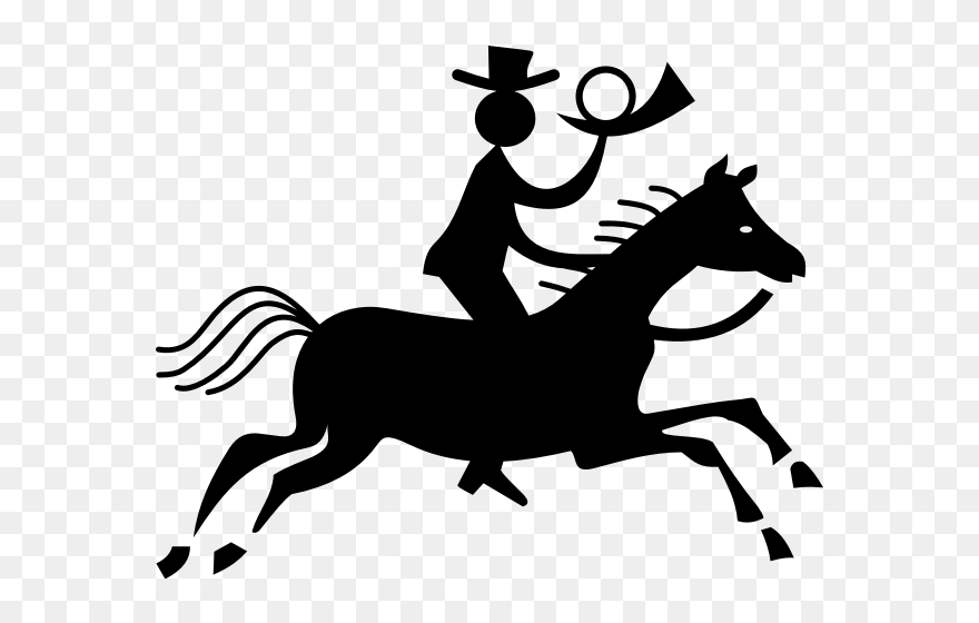 Post Courier With Horn By Rones - Ringer T-shirt Clipart