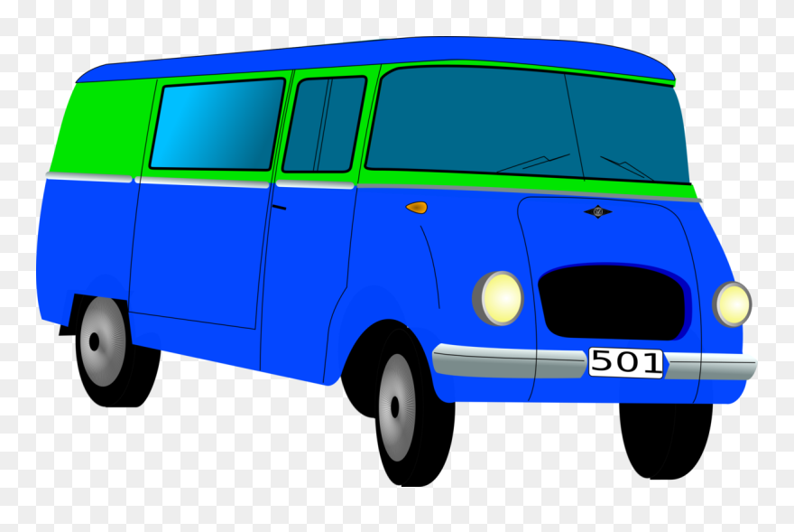 Car Clipart Clipart Blue Minivan - Minibus Clipart - Png Download