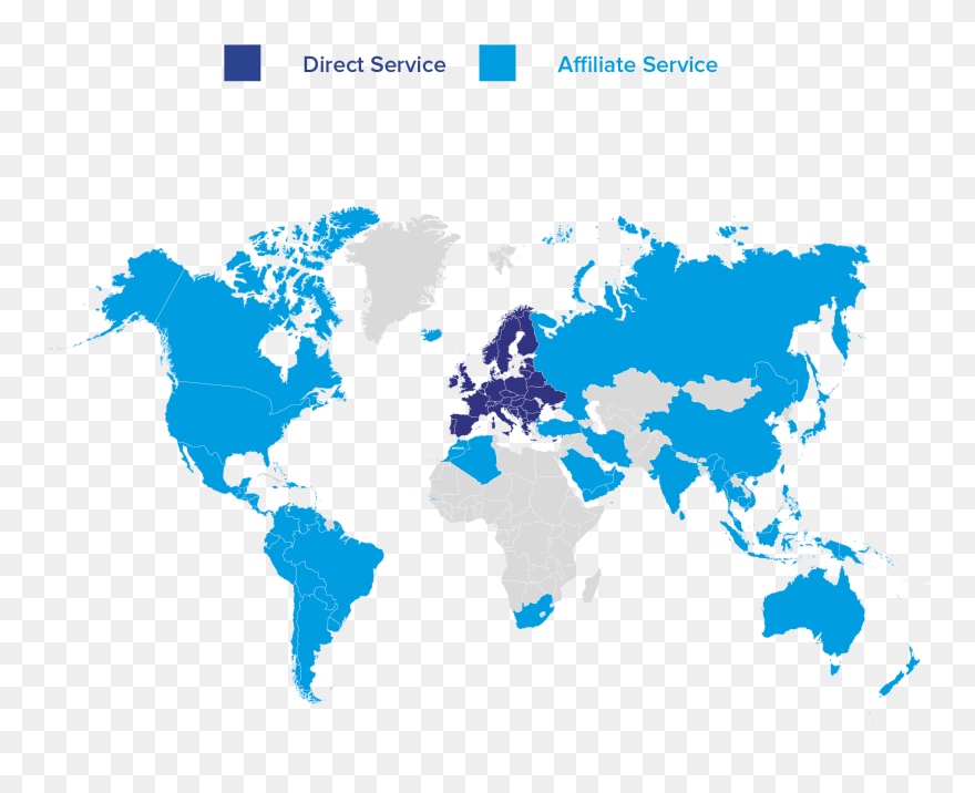 World Map With Countries Clipart , Png Download - World Map Two Colors Transparent Png