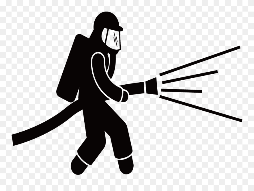Firefighters Put Out The Fire Png Download - Fire Fighter Png Silhouette Clipart
