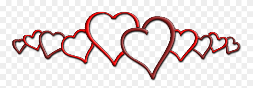 Hearts In A Row Clipart - Line Of Hearts Clipart - Png Download