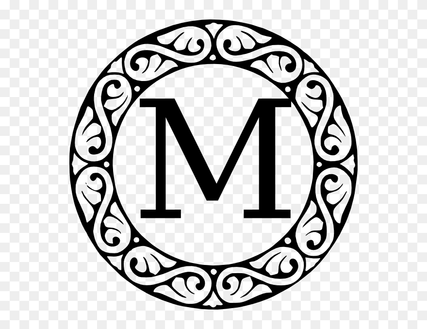 Initial M Clipart - Circle Vector Png Frame Transparent Png