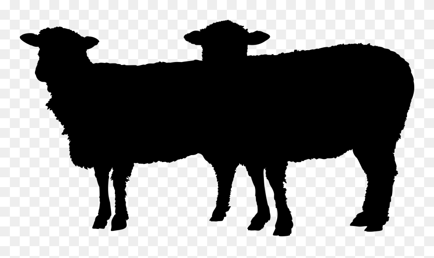 Sheep Cattle Goat Mammal Clip Art - Silhouette Of Dog Transparent - Png Download