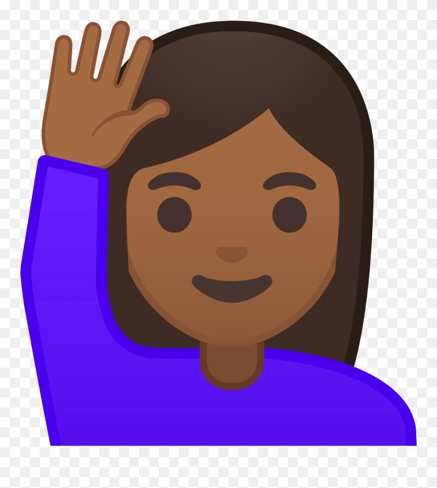 Skin Clipart Child Hand - Emoji Levantando La Mano - Png Download