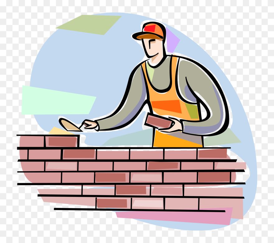 Transparent Construction Worker Clipart - Bricklayer Clipart - Png Download