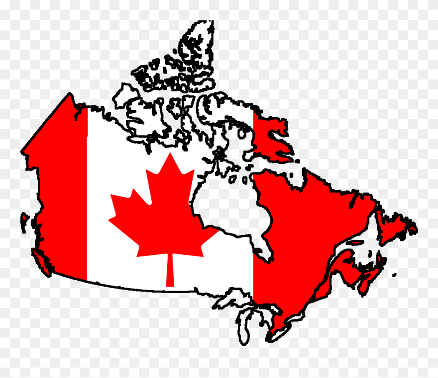 Transparent Country Cliparts - Canadian Flag On Canada - Png Download
