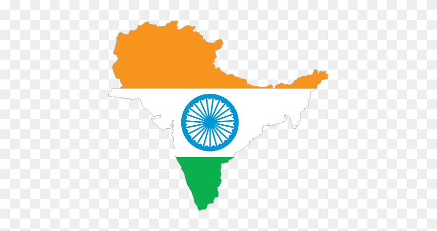 India Map Flag Vector And Transparent Png - India Map Flag Vector Clipart