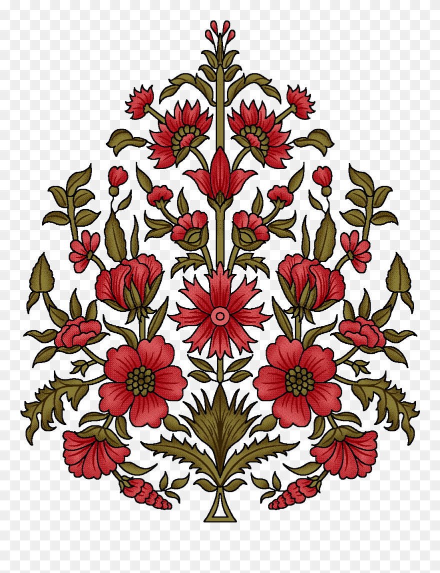 Mughal Flower Motif Clipart