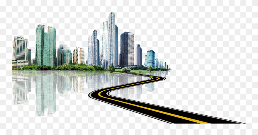 Building City,city,high Rise,building,highway High - Building In Hd Png Clipart