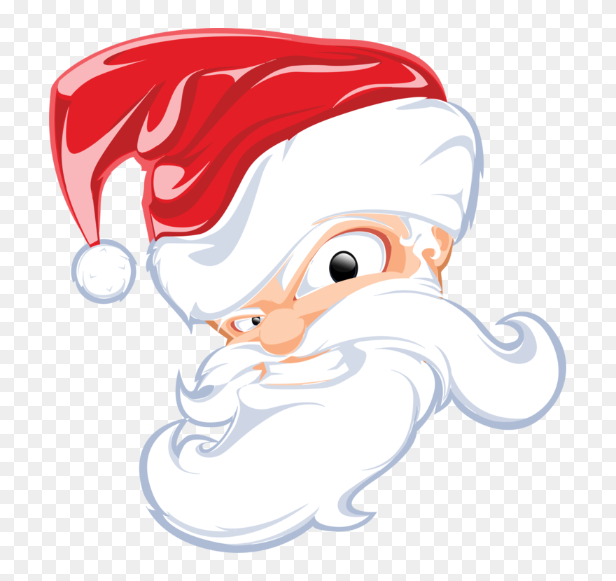 Comical Santa Claus Head Clipart