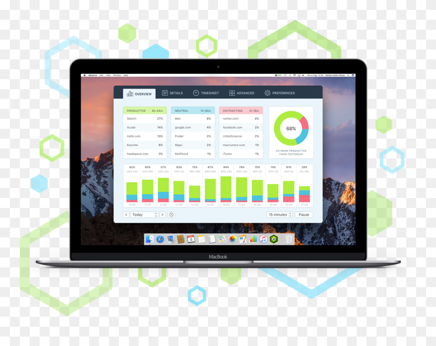 Time Tracking And Productivity - Time Management App Macbook Clipart