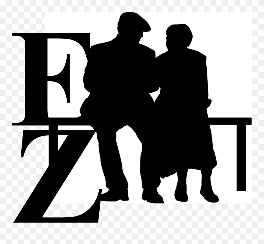 Free Download Elderly Sitting Silhouette Clipart Old - Old Couple Sitting On Bench Silhouette - Png Download