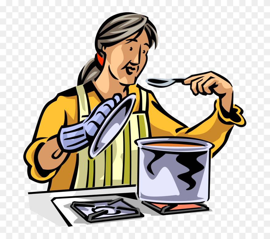 Vector Illustration Of Retired Elderly Senior Citizen - Meat Cook Vector Png Clipart