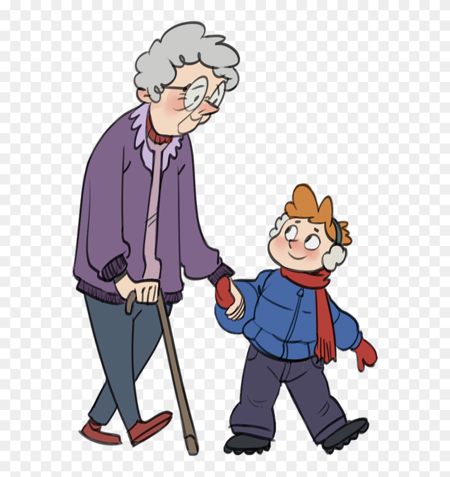 Transparent Wonder Woman Crown Png - Cartoon Elderly With Young Clipart
