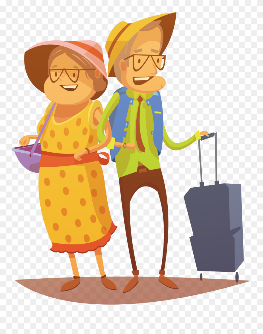 Senior Citizen Travel Cartoon Clipart