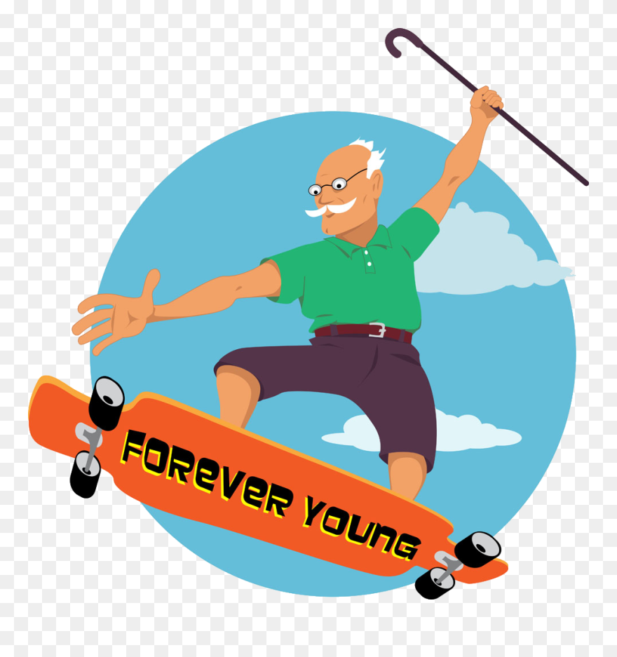 A Little Book Of Quips And Quotes Elderly Old Age Clip - Forever Young Man - Png Download