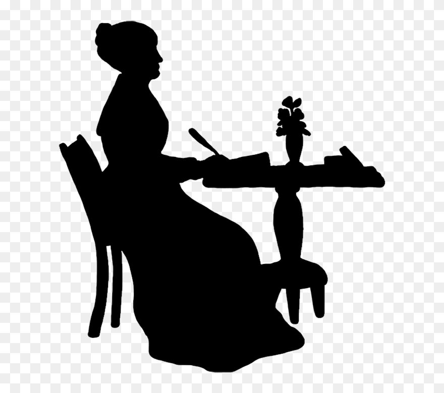 Silhouette Woman Victorian Clipart