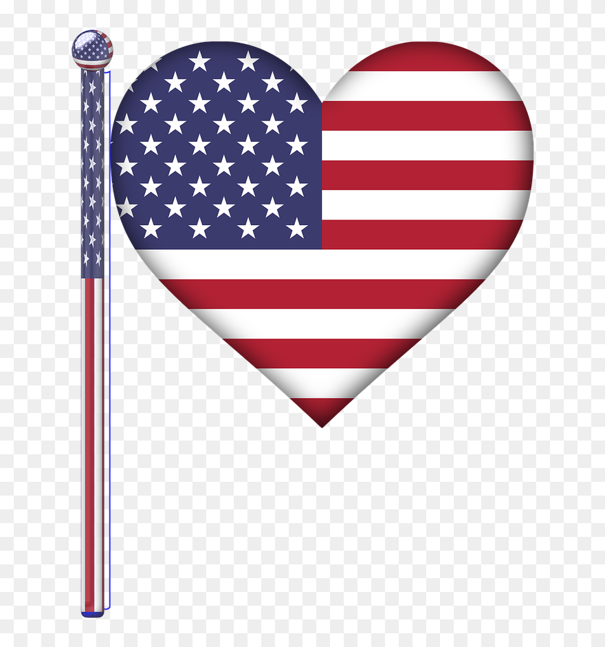 American Flag Heart Shape Clipart