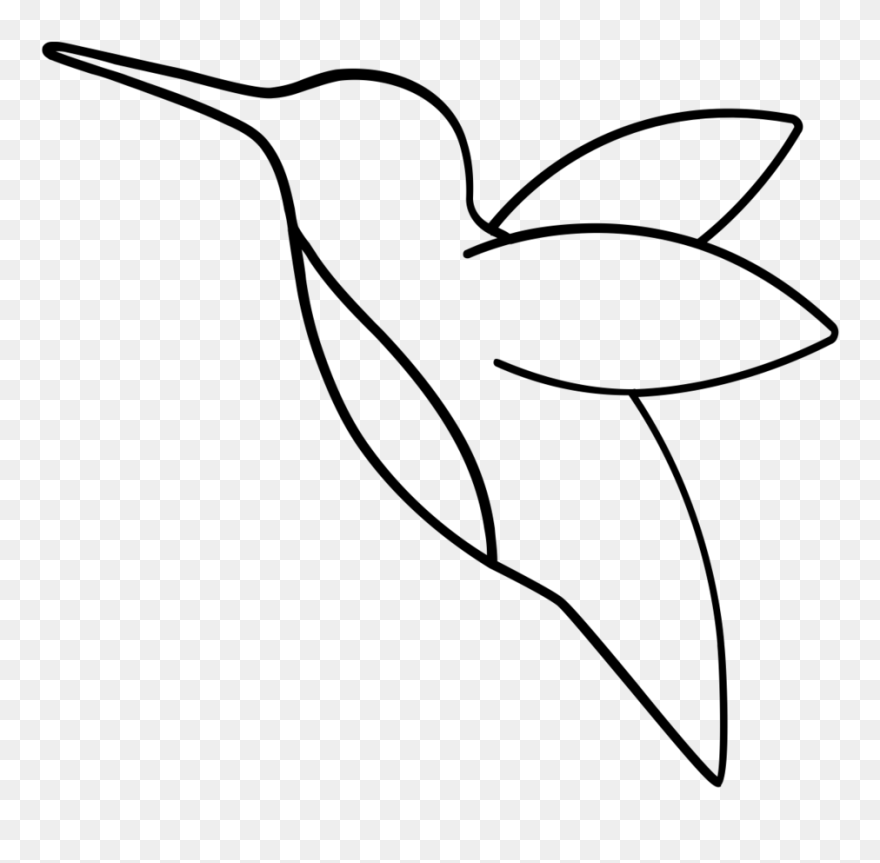 Humming - Hummingbird On Flower Drawing Clipart