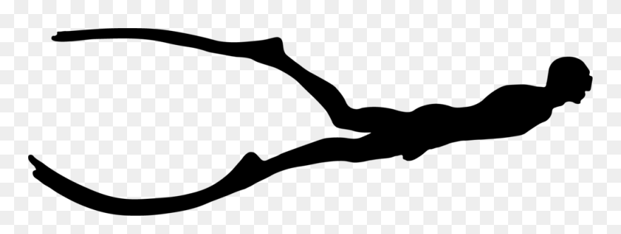 Horizontal Diver - Black Clipart