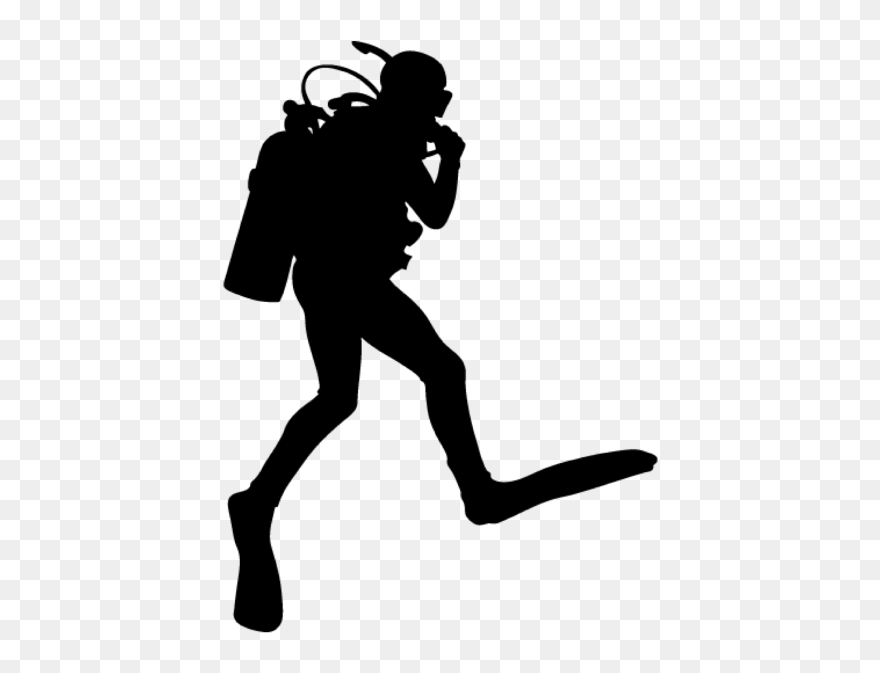 Silhouette Scuba Diver Clipart