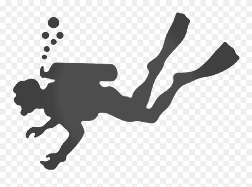 Diver Silhouette Png Background - Silhouette Of A Scuba Diver Clipart