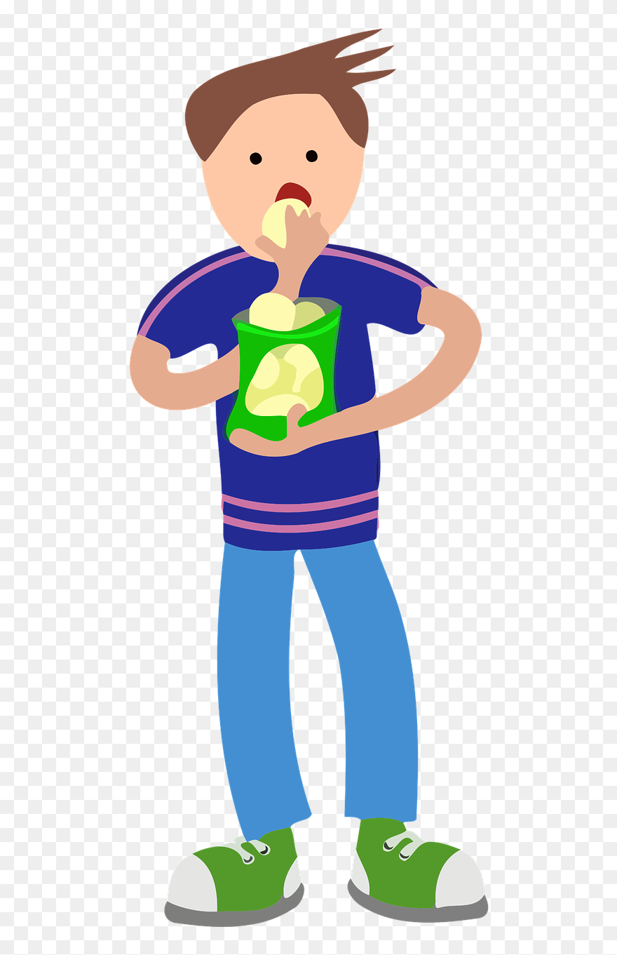 Eating Crisps Clipart - Png Download