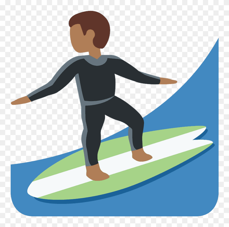 Man Surfing Emoji Clipart - Dibujos Faciles De Deportes Acuáticos - Png Download