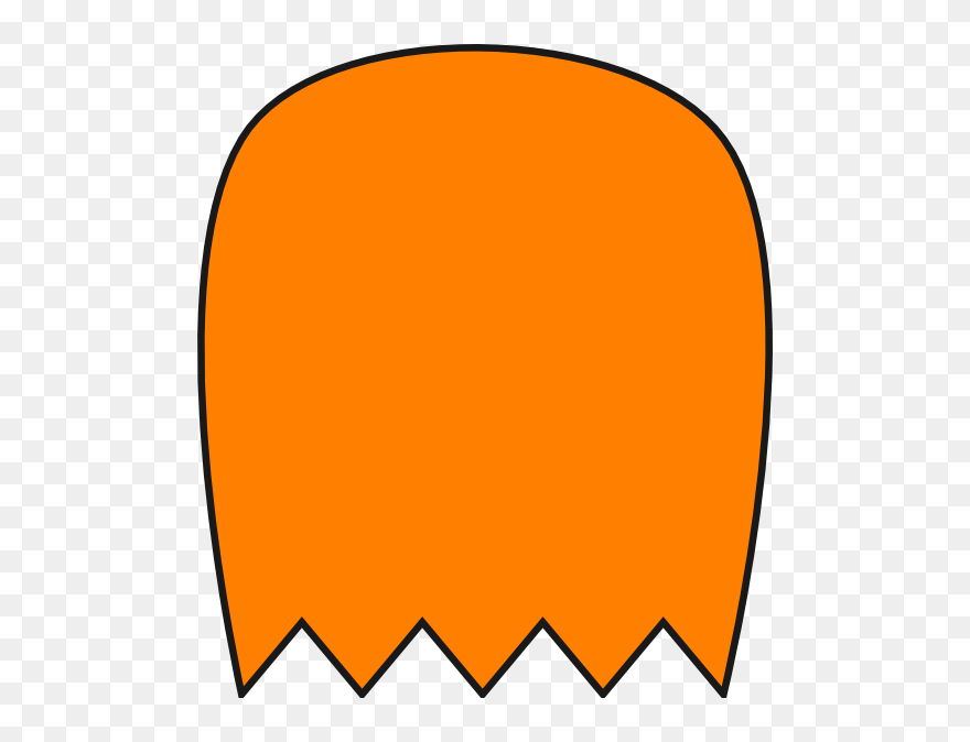 Orange Pacman Ghost Clip Art - Ghosts - Png Download
