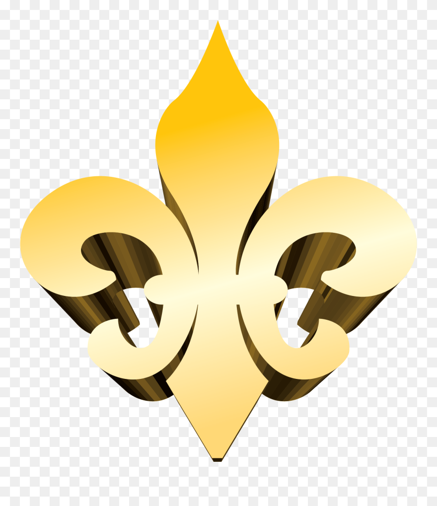 3-d Gold Fleur De Lis Vector Clip Art - Fleur De Lis Transparent Golden - Png Download