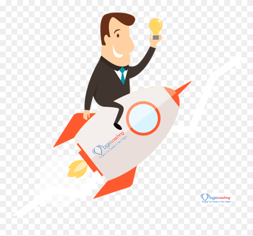 Kickstart Your Marketing With Bgsicoaching To Drive - Man On A Rocket Clipart - Png Download