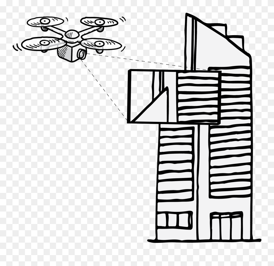 Aerial Photography And Aerial Filming Diagram - Line Art Clipart