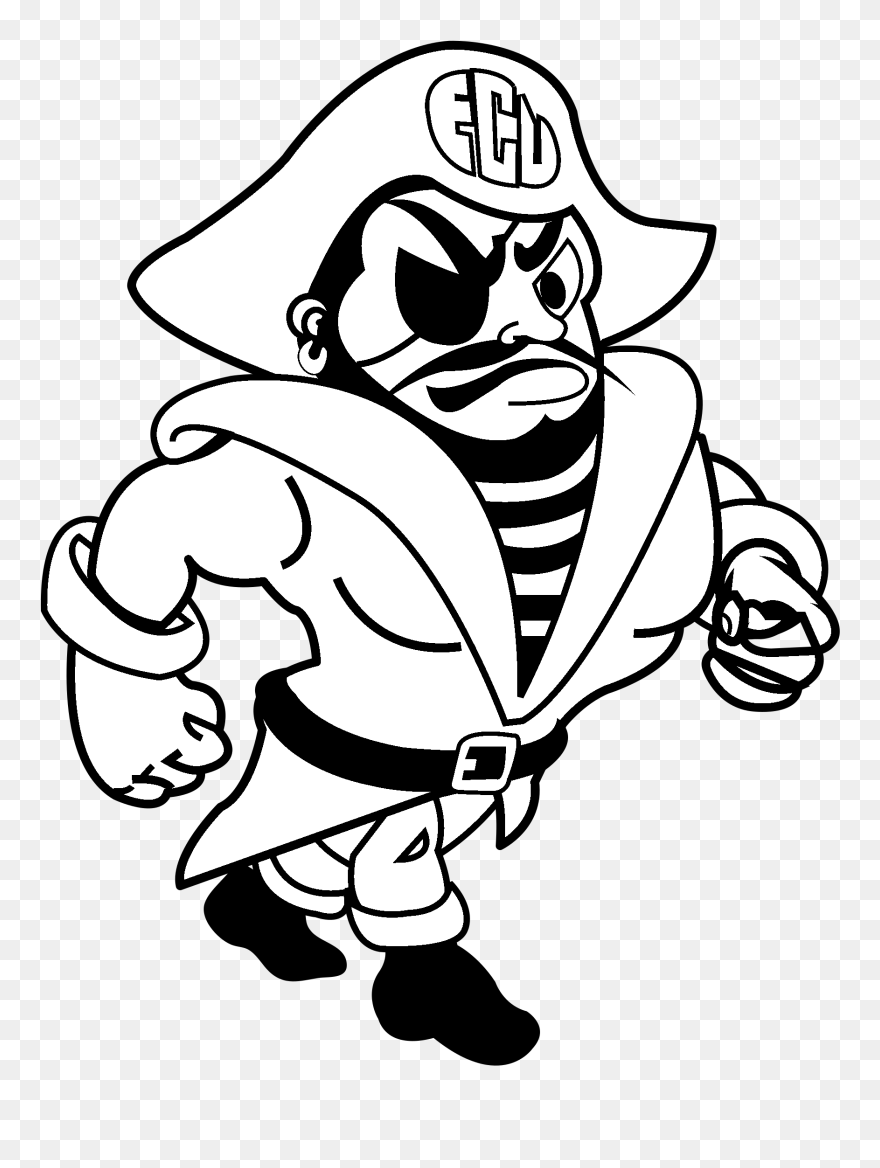 Ecu Pirates Logo Black And White - East Carolina Pirates Clipart