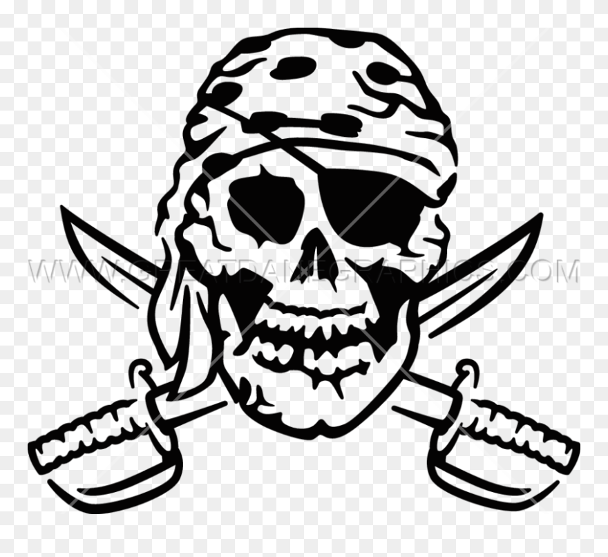 Skull Piracy Clip Art - Tengkorak Keren Hitam Putih - Png Download