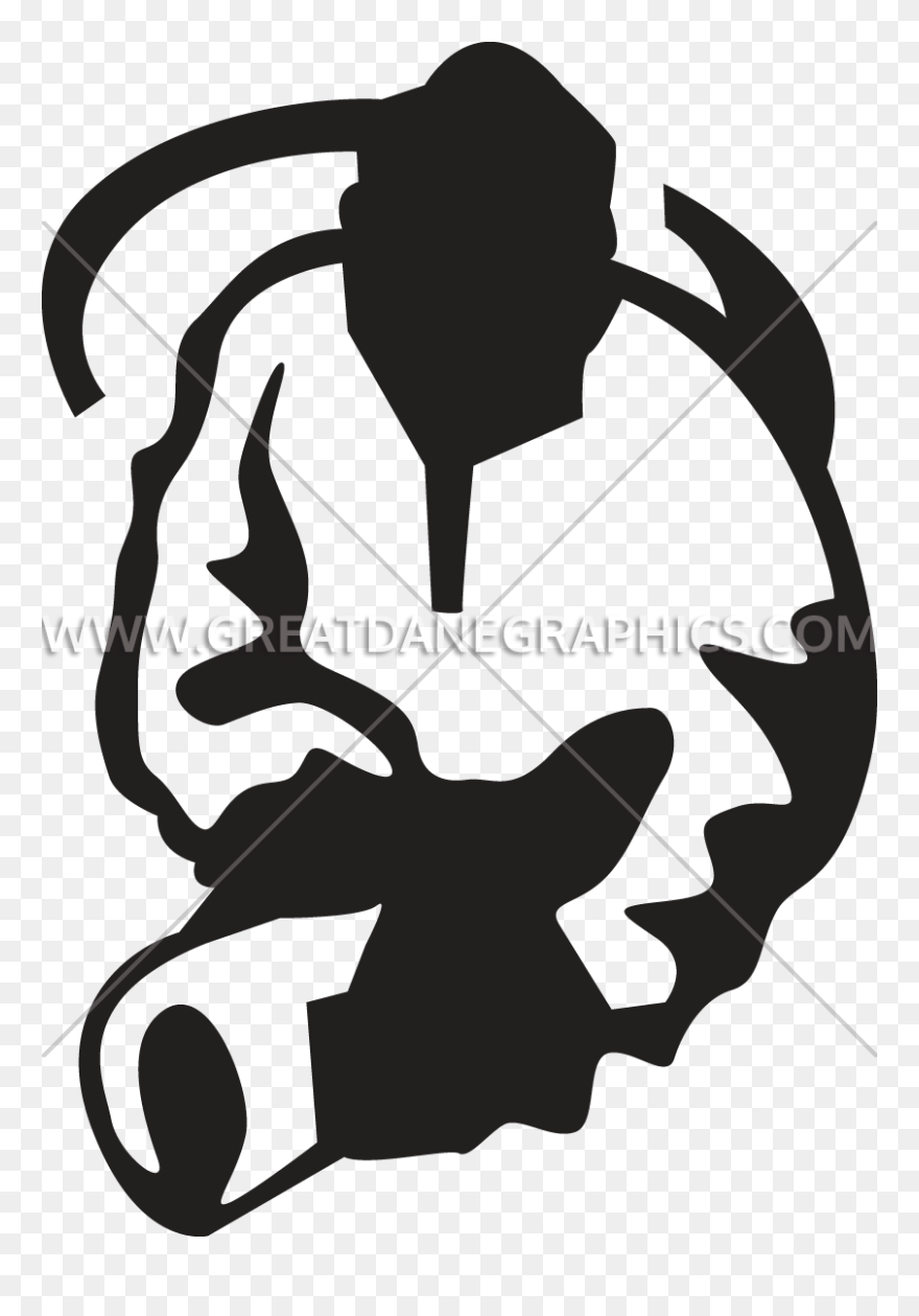 Firefighter Clipart Hose Silhouette - Emblem - Png Download