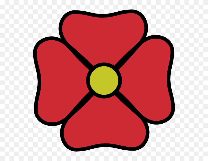 4 Petal Flower Clipart Svg Freeuse Red Flower Clip - Red Flower Clipart - Png Download