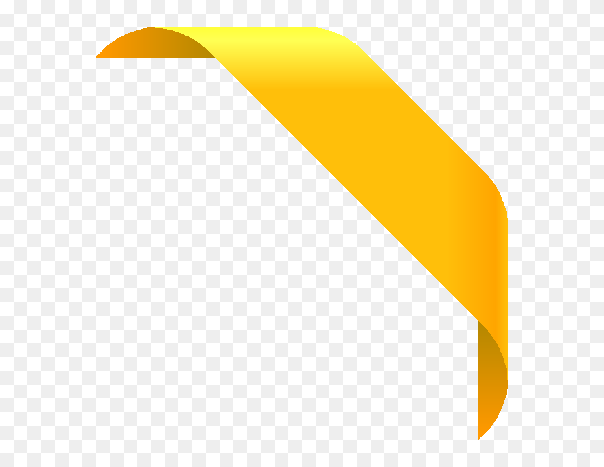 Yellow Ribbon Vector Png Vector, Clipart, Psd - Gold Corner Ribbon Png Transparent Png