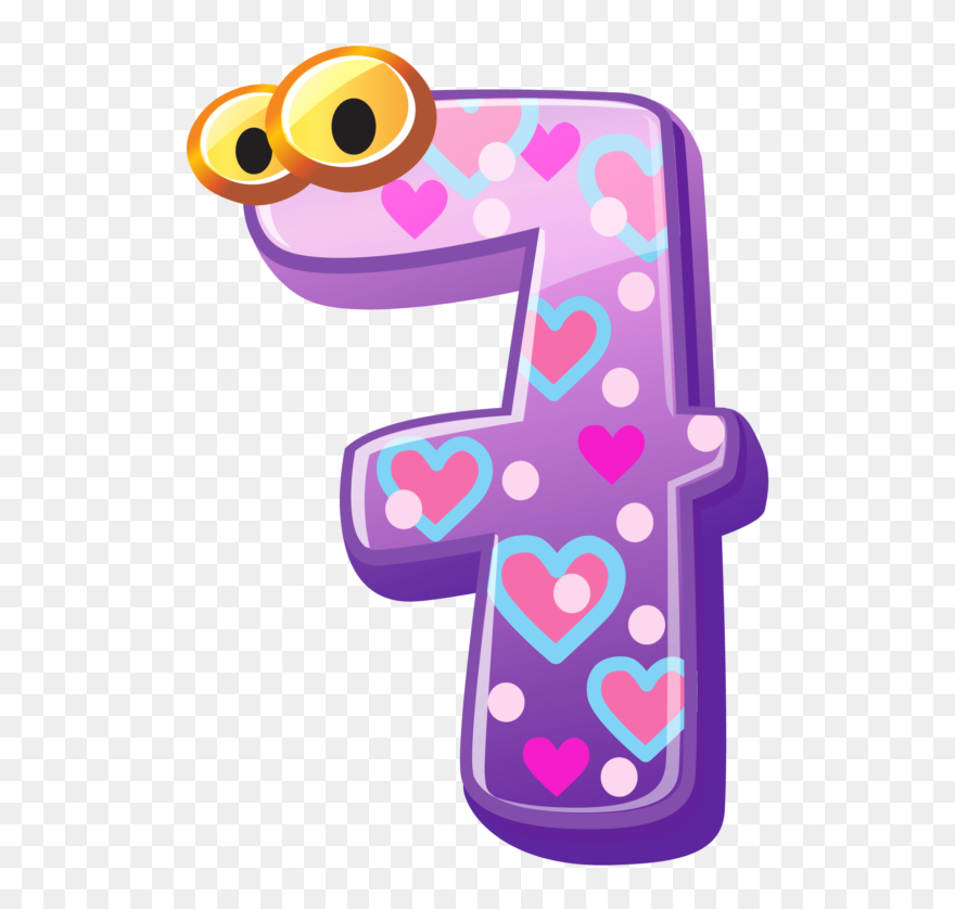 One Clipart Individual Number, One Individual Number - Numbers 7 Clipart - Png Download