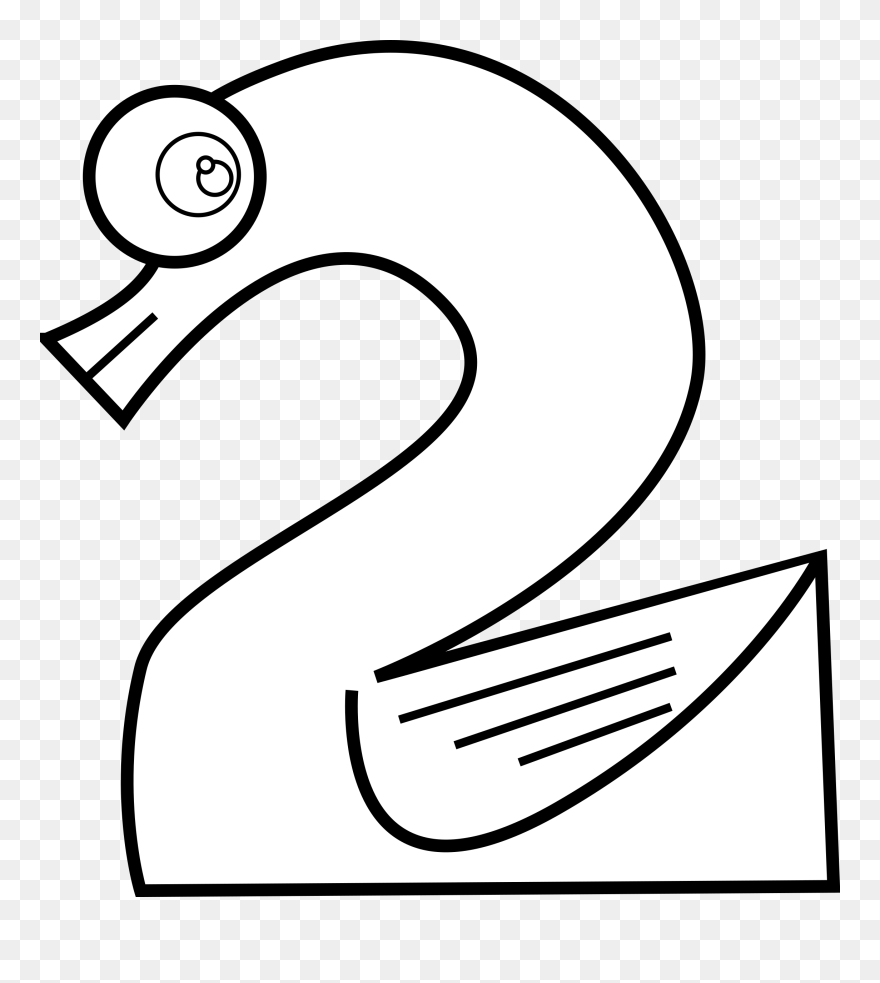 Animal Number Two Line Art Clip Arts - Line Art - Png Download