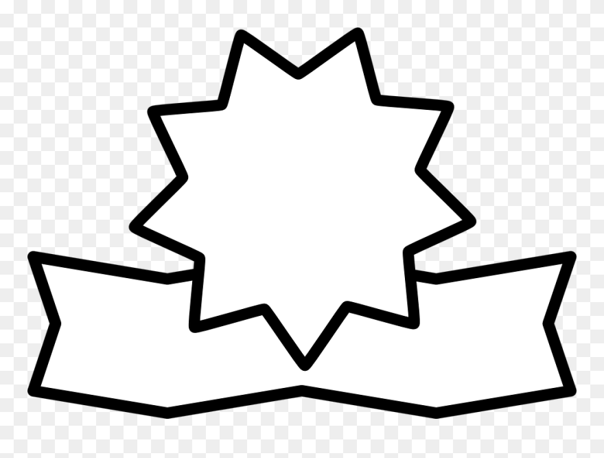 Clip Art Of Vector Blue Badge With Ribbon K8943688 - Medal Black And White Clipart - Png Download