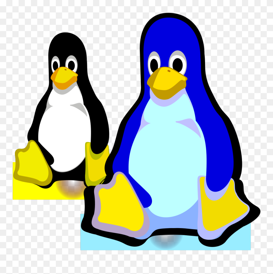 Two Penguins Svg Clip Arts - Logo Linux Penguin - Png Download