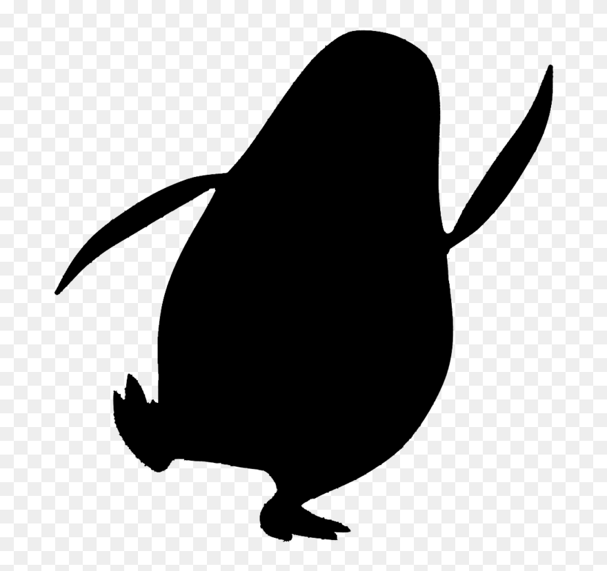 Penguin Clip Art Fauna Beak Silhouette - Transparent Penguin Silhouette - Png Download